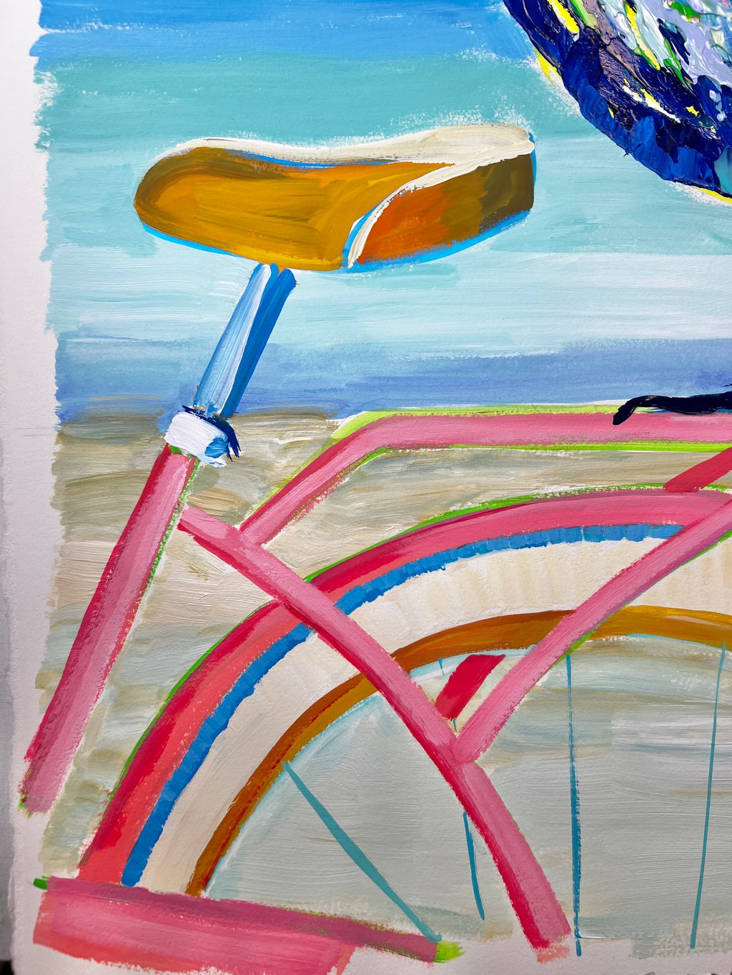 "Pelican Shores 35" 29x36 ORIGINAL Acrylic on Paper, Framed, OOAK