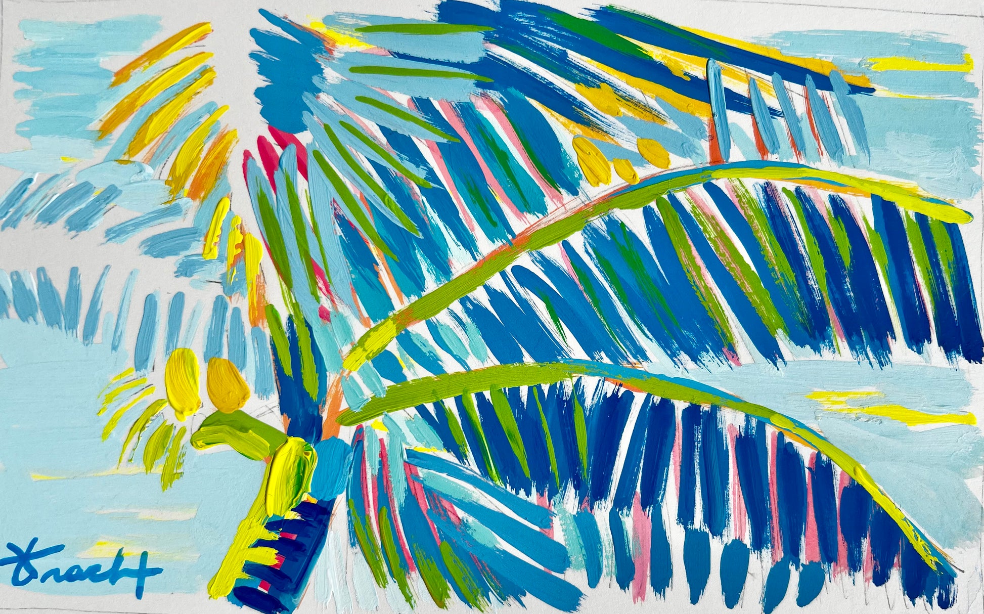 Bahamas Palm Candy Color - 6.6” x 10”
