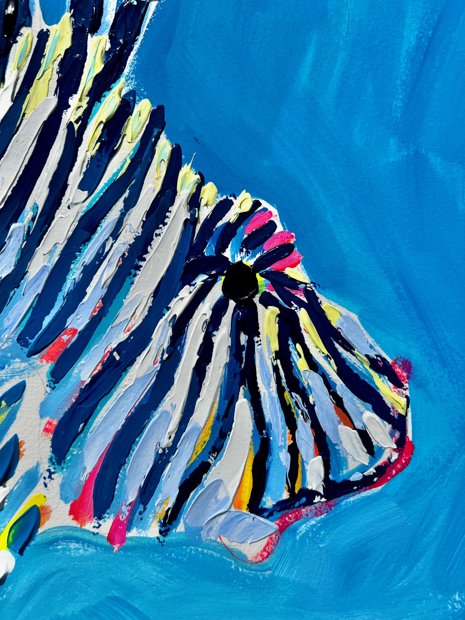 "Lionfish 2" 36x29 ORIGINAL Acrylic on Paper, Framed, OOAK