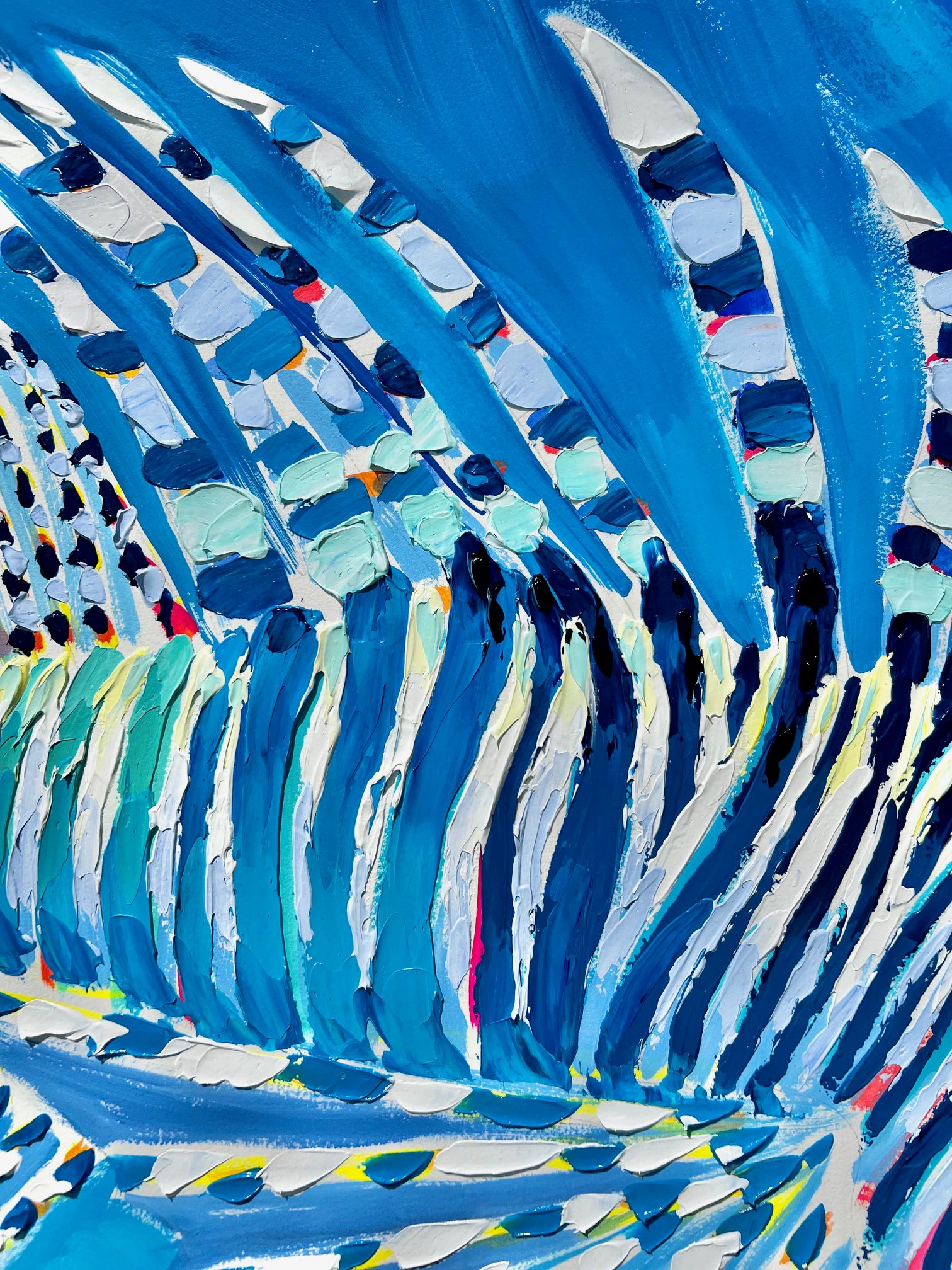 "Lionfish 2" 36x29 ORIGINAL Acrylic on Paper, Framed, OOAK