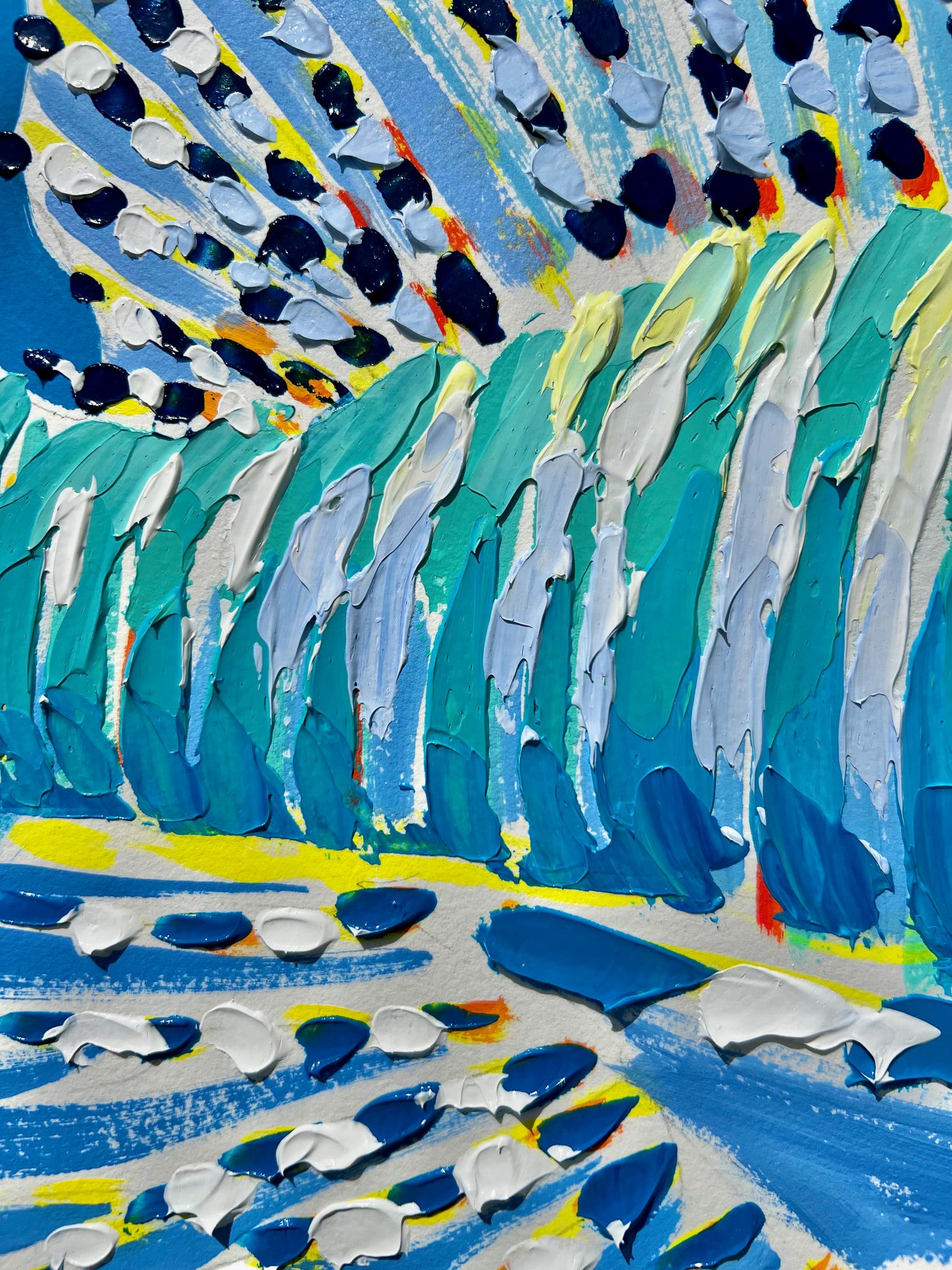 "Lionfish 2" 36x29 ORIGINAL Acrylic on Paper, Framed, OOAK