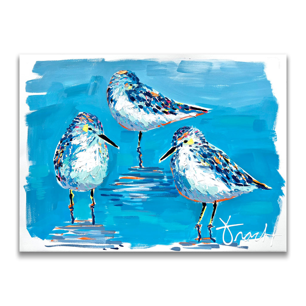 "Sandpiper Shores 57" 36x29 ORIGINAL Acrylic on Paper, Framed, OOAK