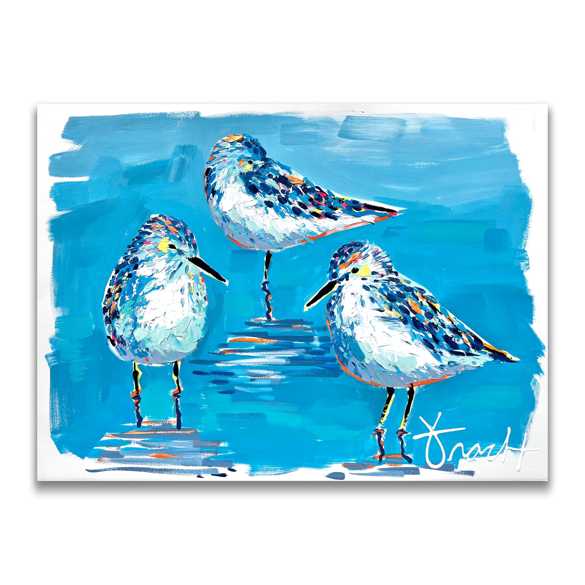 "Sandpiper Shores 57" 36x29 ORIGINAL Acrylic on Paper, Framed, OOAK