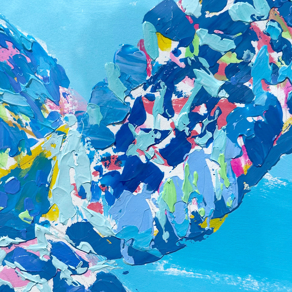 "Sea Turtle Shores 57" 36x29 ORIGINAL Acrylic on Paper, Framed, OOAK