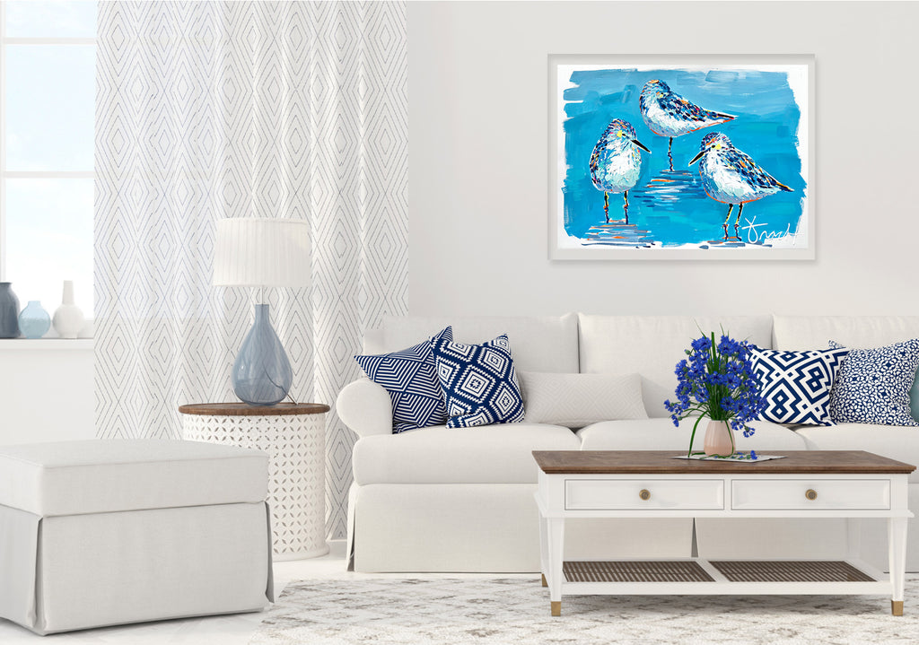 "Sandpiper Shores 57" 36x29 ORIGINAL Acrylic on Paper, Framed, OOAK